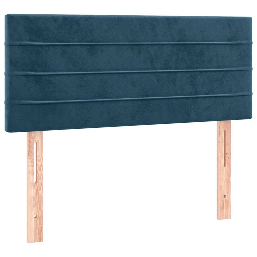 Box Spring Bed with Mattress Dark Blue 90x190 cm Velvet