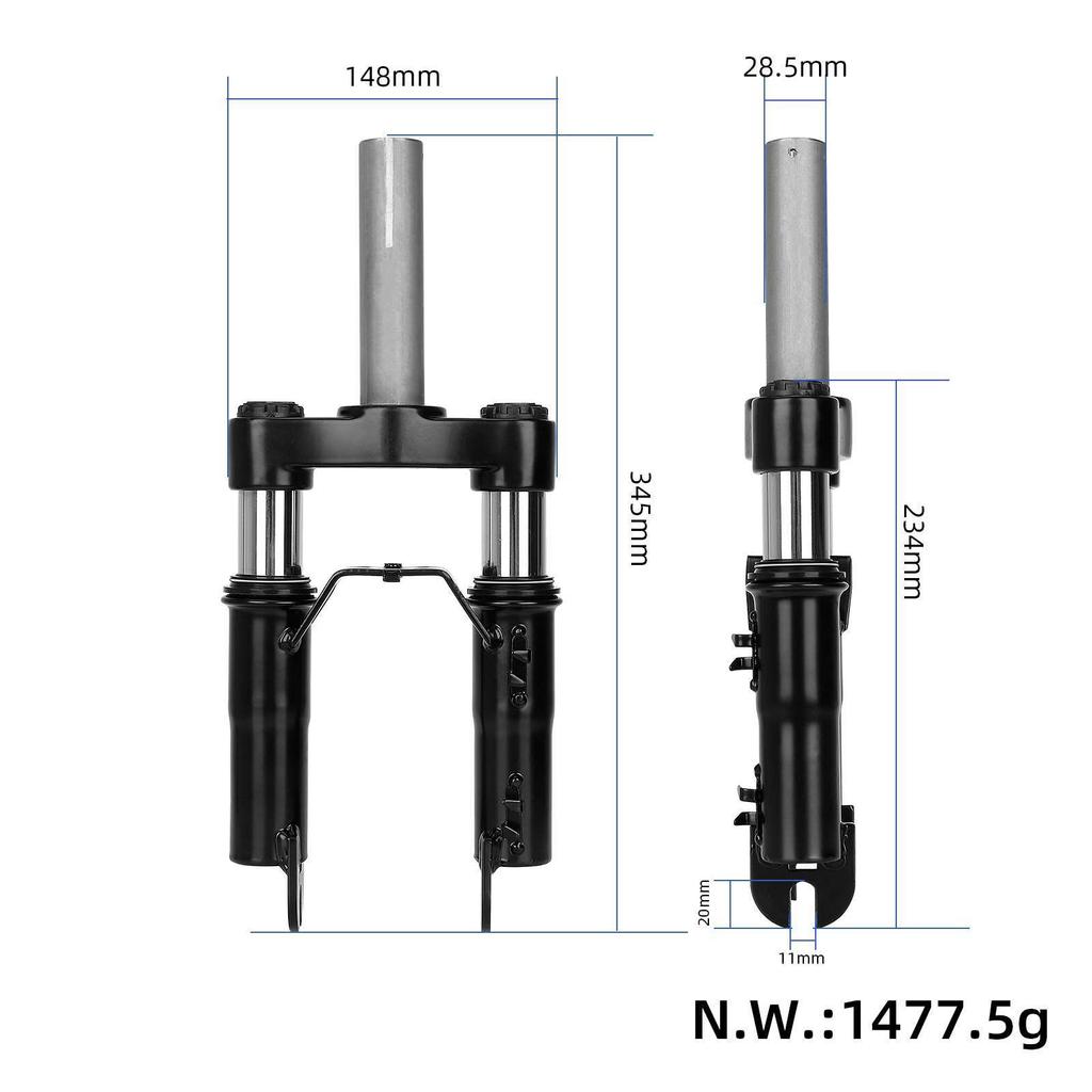 Front Suspension Kit Electric Scooters Fork Shock Absorption Parts with Front Mudguard and