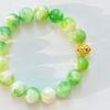 Spring 12Mm Large Particle Green Milk Cap Quartz Stone Bracelet