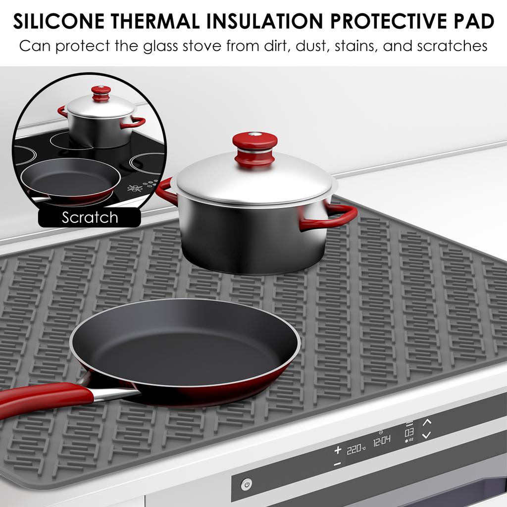 Stove Top Covers Large Size 19.7x27.6in Silicone Stovetop Covers Heat Resistant Electric Stove Cover Mat Dishwasher Safe