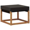 Outdoor Footstool Solid Acacia Wood and Textilene Fabric Natural