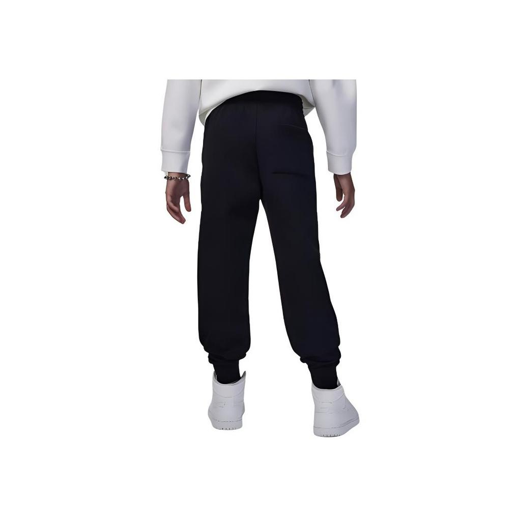 Jordan Sneaker School Patch Letter Number Print Lace-Up Casual Cuffed Knit Sports Pants Kids Bottoms Black HF2142-010