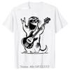 Rock N Roll Otter Playing Guitar Cotton Fitness Tshirt Oversized T Shirt Unisex Tshirt Graphic Tees Unisexs Clothing Streetwear
