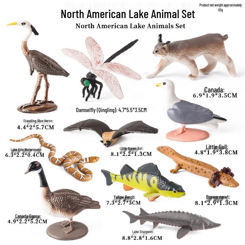 Miniatur-Dschungeltier-Simulationsspielzeug-Set: Reh, Fuchs, Eichhörnchen, Elch, Waschbär, Schwein, Kaninchen