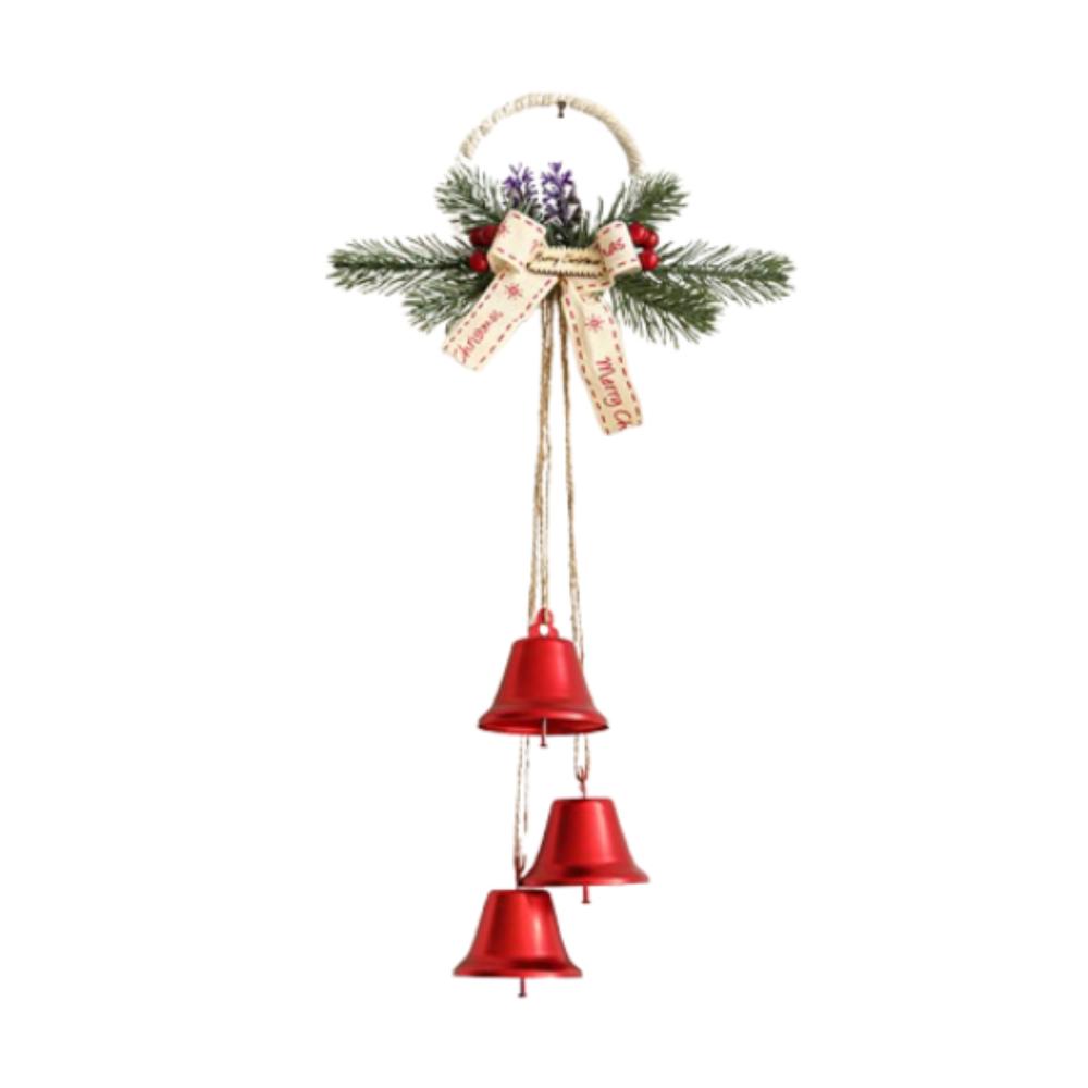 Iron Christmas Chime Bells Retro Xmas Tree Hanging Bells Window Display Pendant