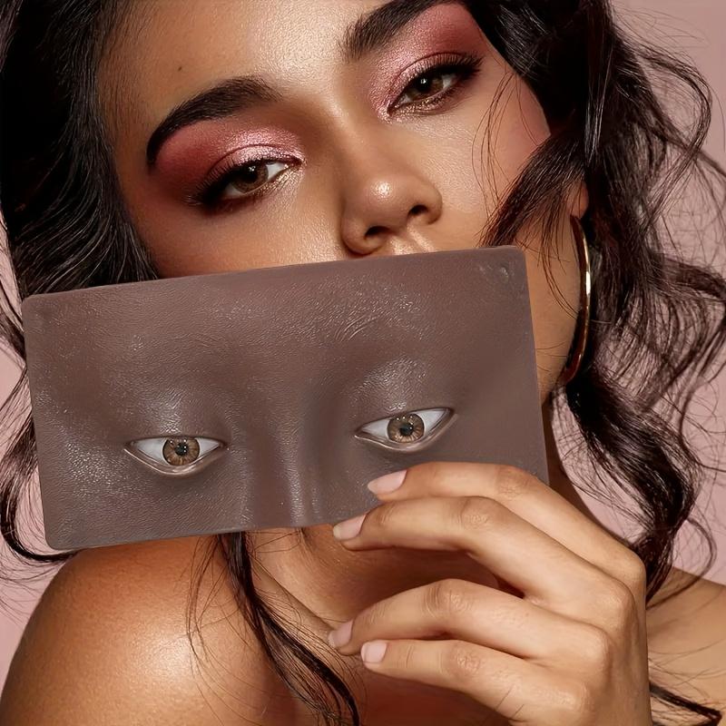 Halbgesicht für Make-up-Übungspalette, 5D-Gesicht für Make-up-Trainingsmatte, Wiederverwendbares Tattoo-Hautpad, Entwickelt für Anfänger