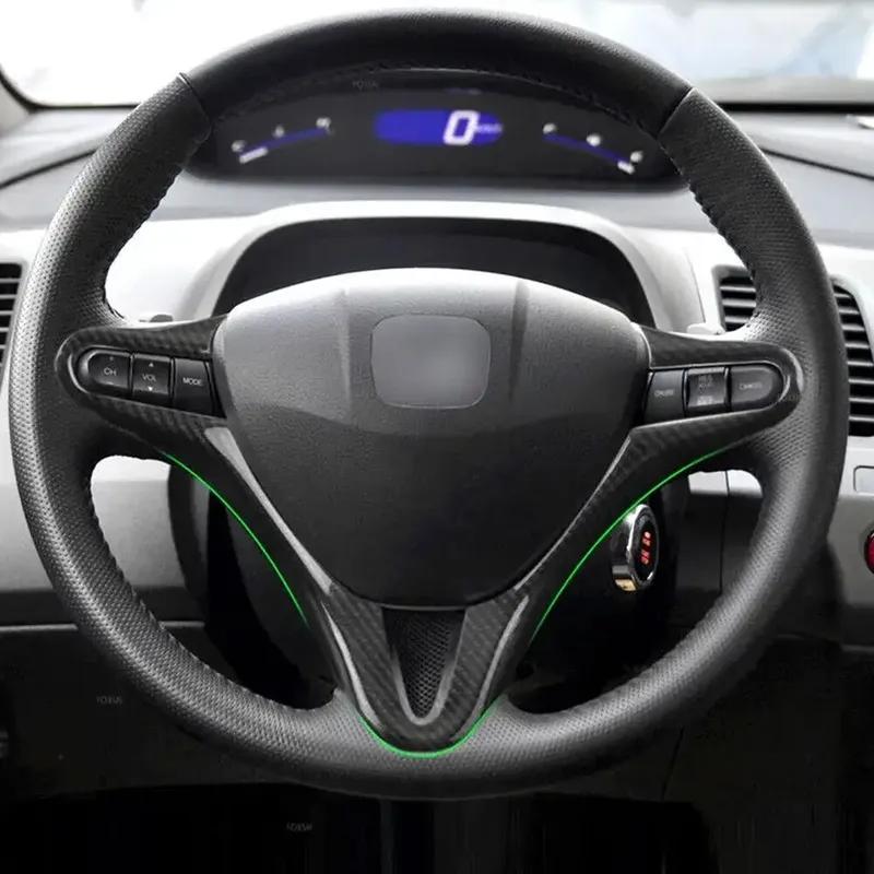 78540-SVA-A01ZA For Honda Civic 8th FD2 2006-2011 ABS Carbon Fiber Style Inner Car Replacement Steering Wheel Cover Trim Frame