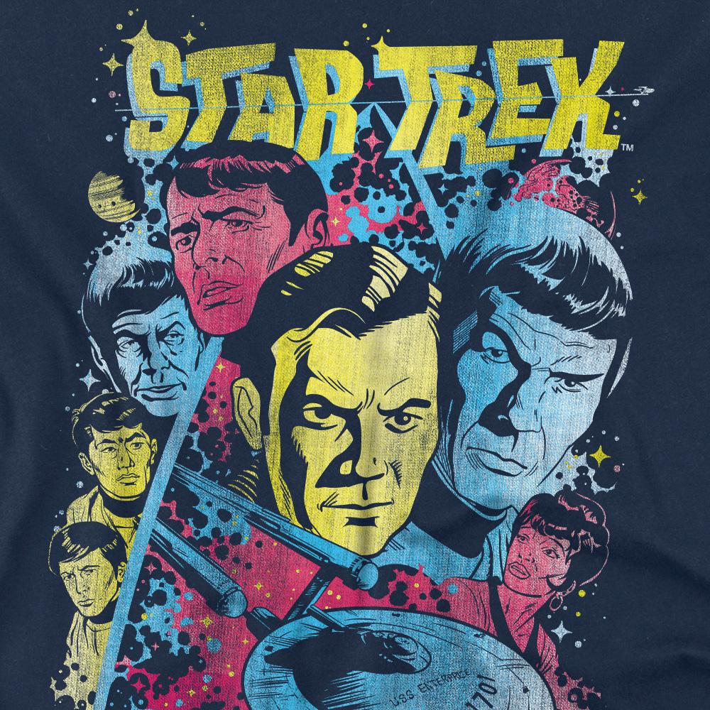 STAR TREK Tricou clasic cu imprimeu de crew pentru bărbați