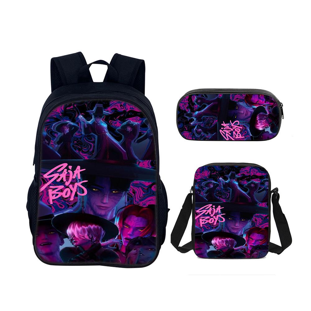 Kpop Demon Hunters Student School Bag Satchel Pencil Case Three-Piece Set Demon Hunters Backpack Set