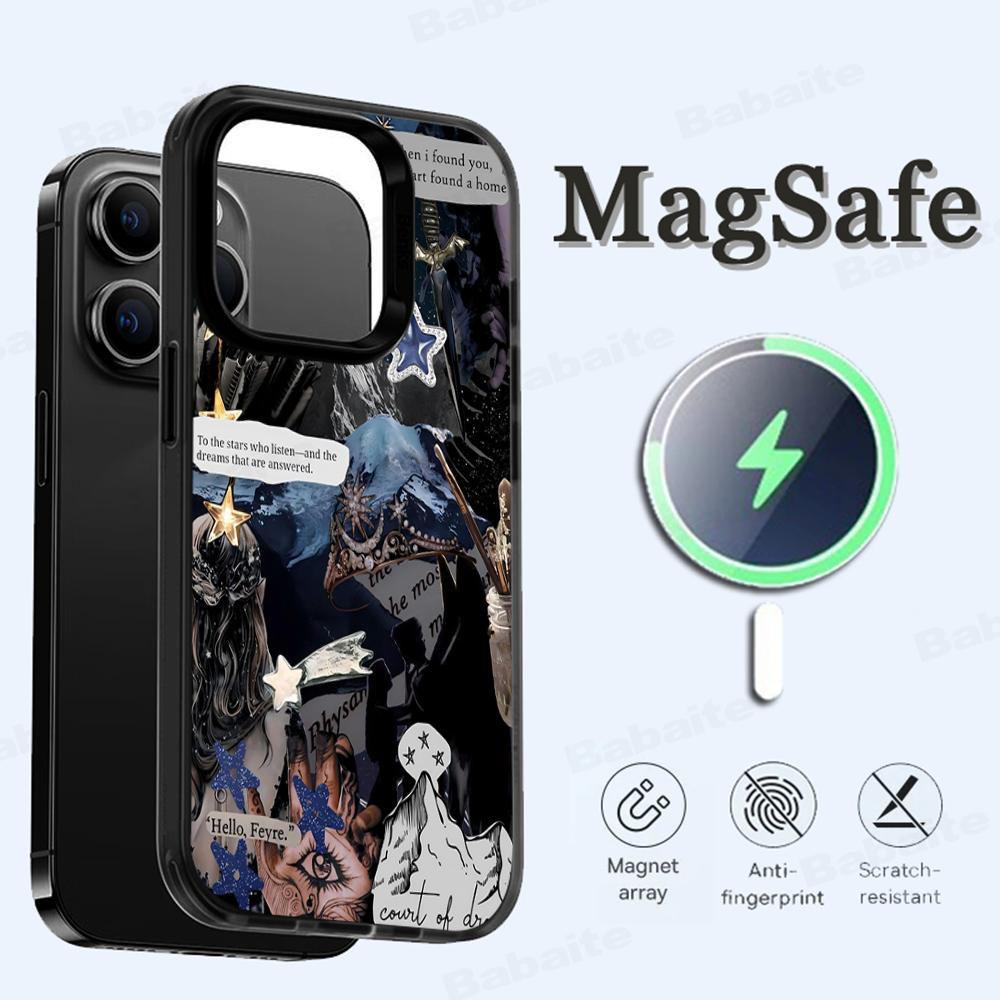 Acotar A Court of Mist and Fury Phone Case Magesafe Magnetic Wireless Charge Case For iPhone 16 11 15 Pro Max Plus Mini