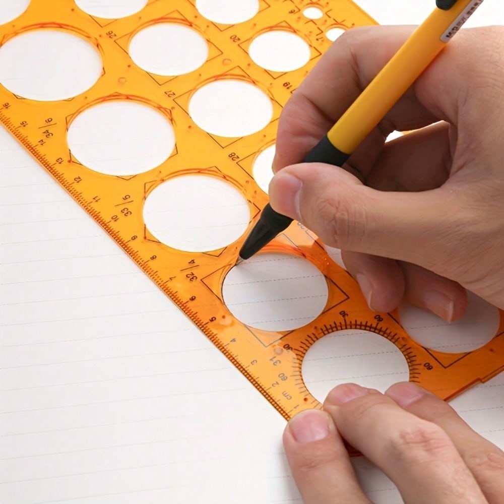 1pc Transparent Compass With Multiple Circular Templates - Ideal For Math, Engineering, And Design Projects, Durable And Precision Measuring Tool
