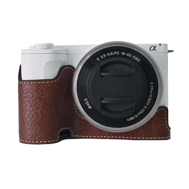 

For Sony Alpha ZV-E10 II Camera Case Large Cutout Litchi Texture PU Leather Protective Cover E