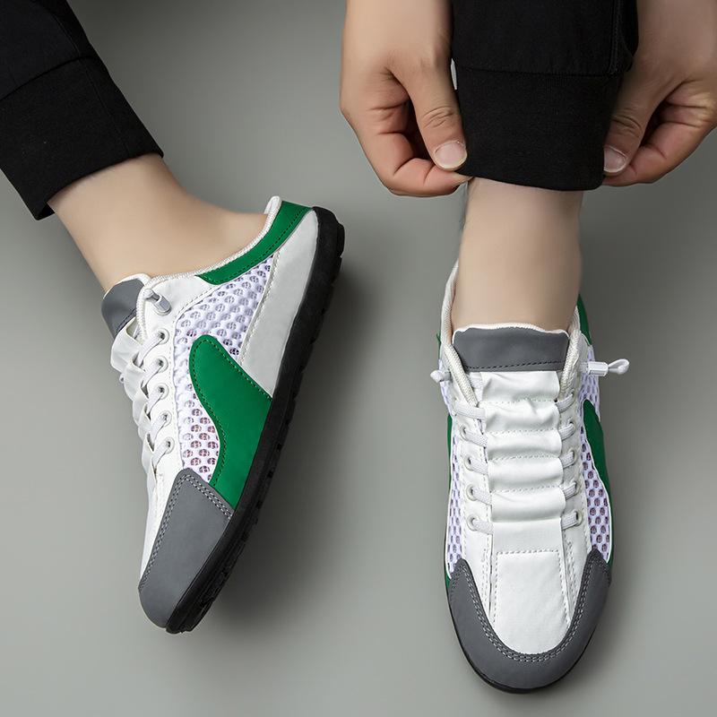 Fashion Net Shoes Bag Head Half Tray Large Size Shoes Men's 2025 Summer New Mesh Breathable One Pedal Lazy Shoes