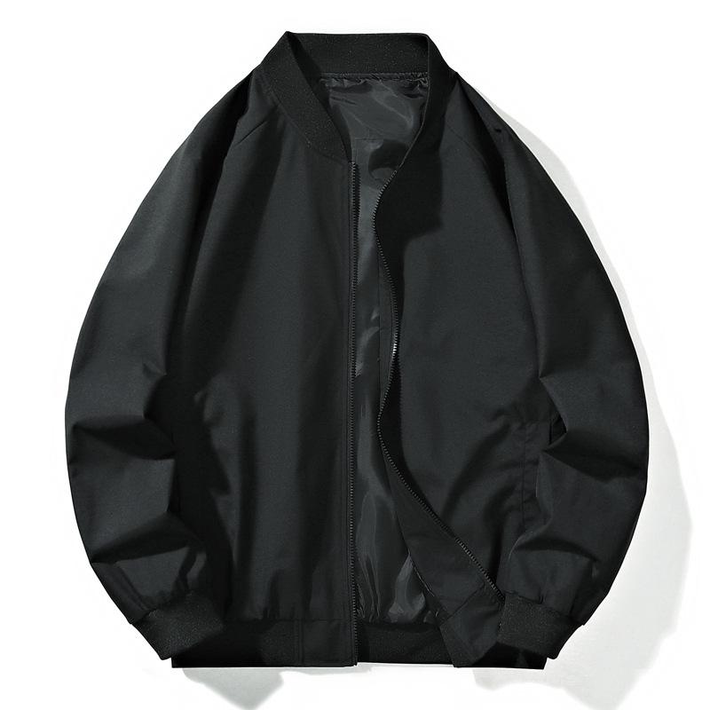 Men's Jacket, Spring and Autumn Casual Loose Baseball Uniform, American Versatile Jacket, Men's Solid Color Simple Men's Clothing