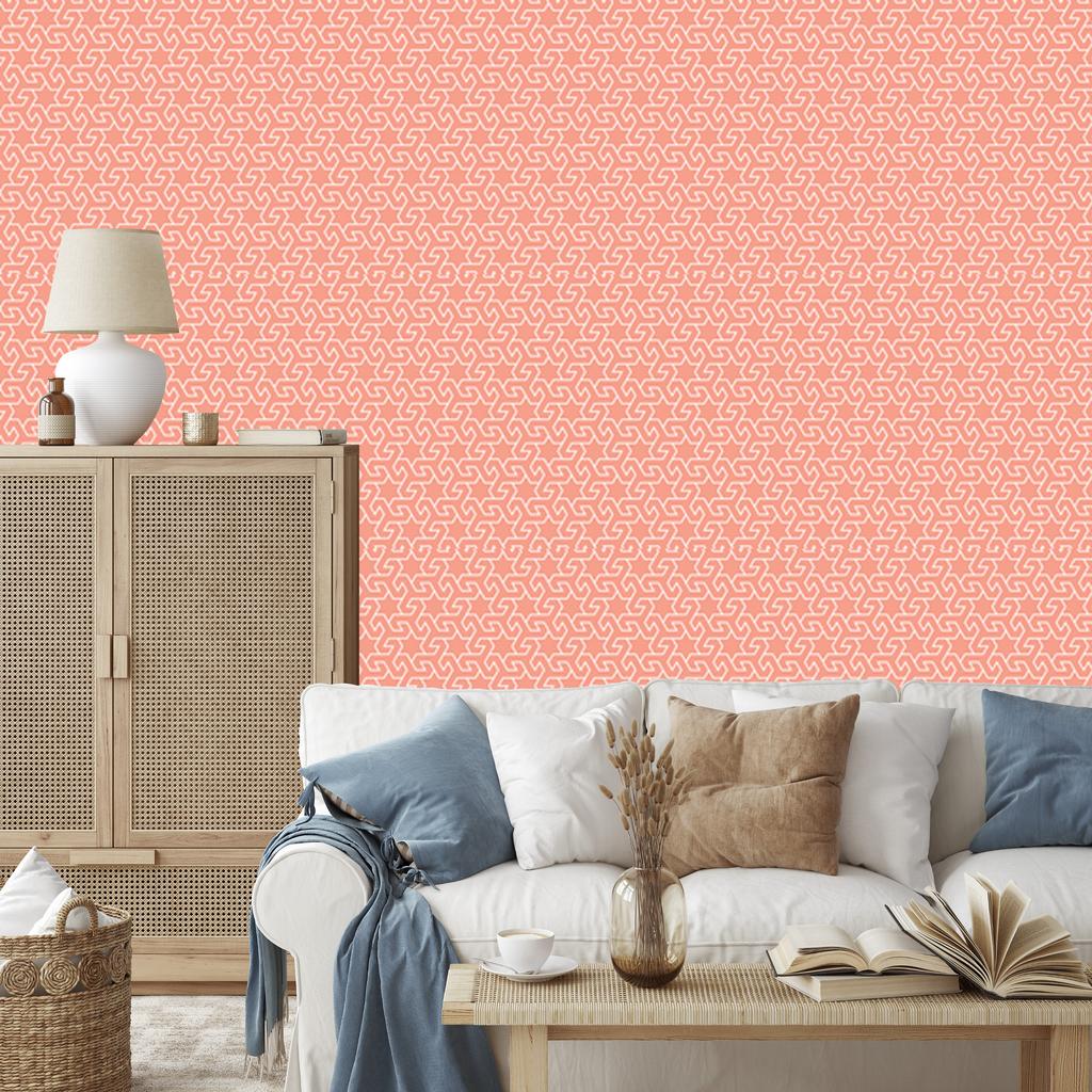 Wallpaper Geometric Coral Pattern for Living Room and Bedroom 50x1000