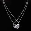Mens Women Couple I Love You Rhinestone Heart Pendant Chain Necklace Jewelry AVE
