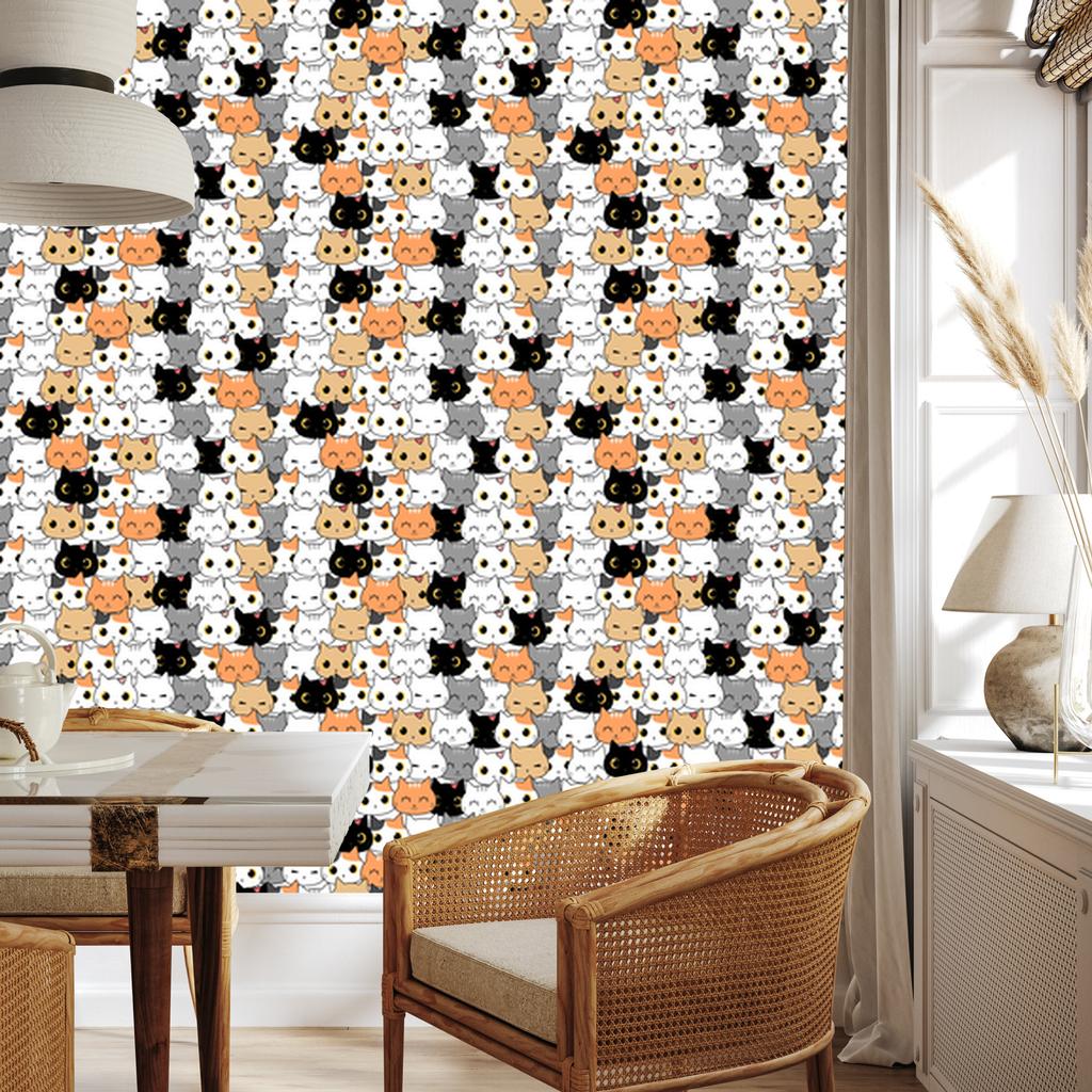 Wallpaper Little Colorful Kittens for Living Room and Bedroom 50x1000