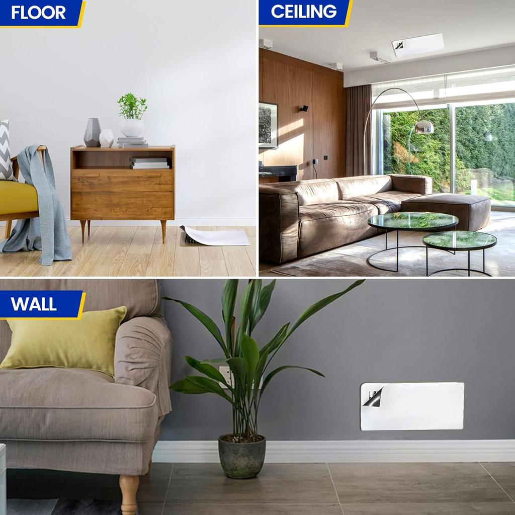 Magnetic Vent Covers, Extra Strong Magnets, 8" X 12" (4 Pack) Ultra Thick 60mil, Complete Seal, Air Vent Covers for Home Floor, Ceiling, Wall