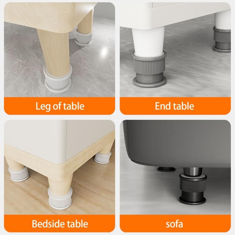 Without Drill Risers Providing Adjustable Height and Stability Support for Furniture Leveling In Cabinets and Wardrobes