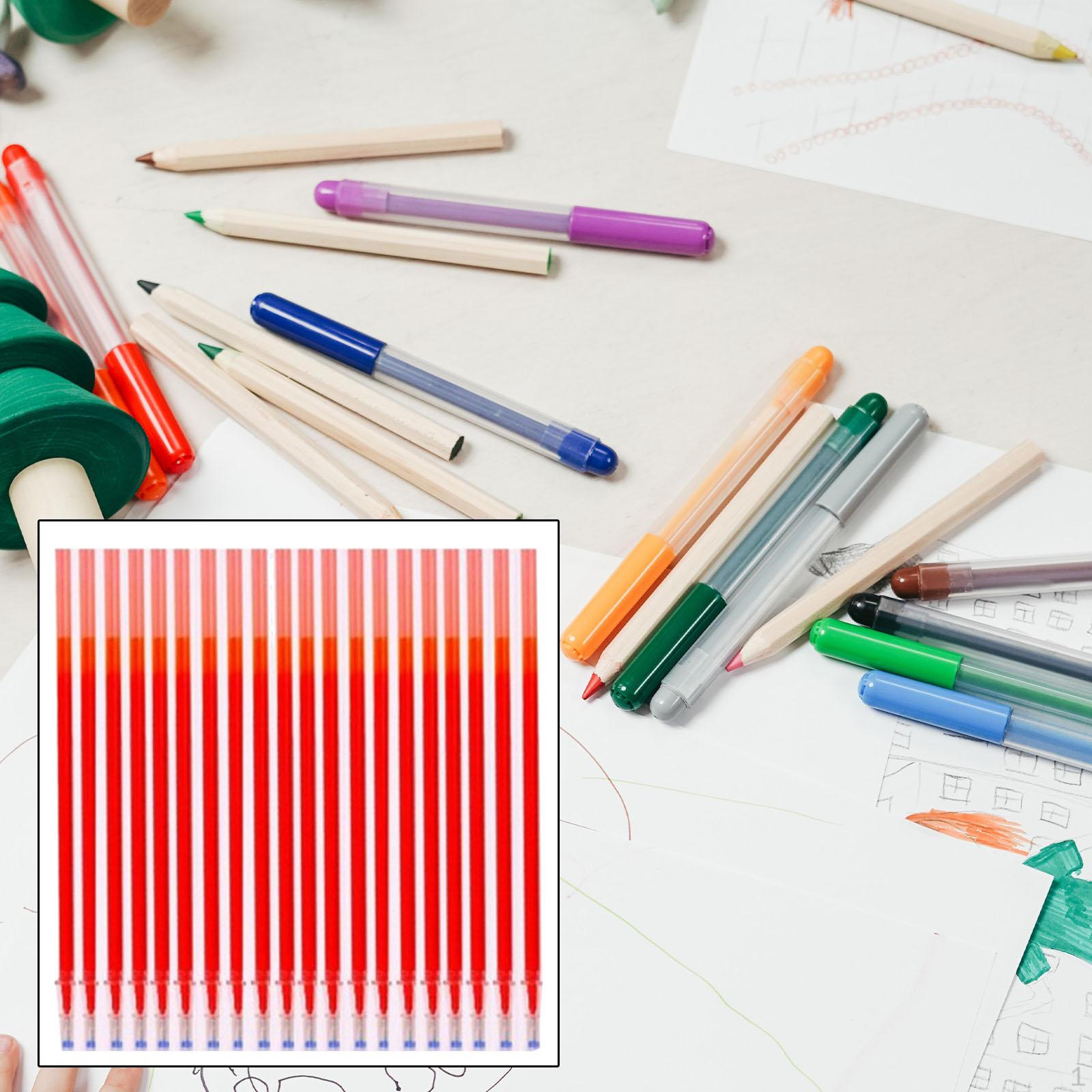 20 Pieces Erasable Gel Pen Refills, 0.5mm Portable No Paper Damage Replacement Refills for