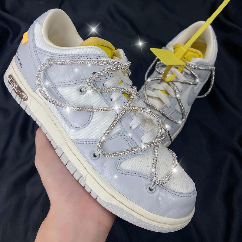 New Fashion Rainbow Diamond Shoelaces for Sneakers Round  DIY Luxury Rhinestone Shoelace Sb Dunk Low Shoe laces Strings