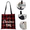 Christmas Harajuku Canvas Shopper Bag Merry Christmas Tree Reusable Travel Shoulder Bag Large Capacity Folding Storage Tote Hand KTB