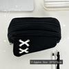Solid Black Pen Bag Canvas Stationery Bag Portable Pencil Case  School Supplies