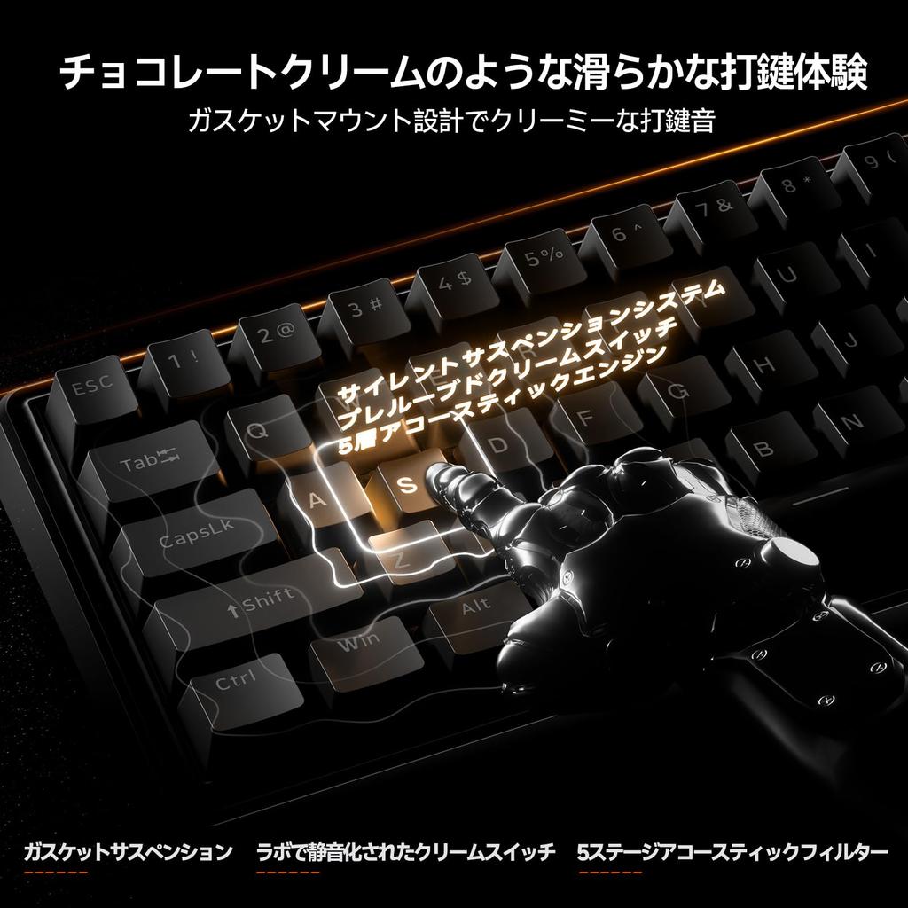 DIERYA DK68E 60% Compact Mechanical Gaming Keyboard with Hot-Swap, Gasket Mount, Creamy Keystroke Sound, Fully Programmable, Volume Knob, RGB