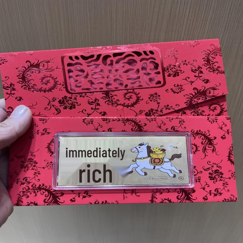 Year of the Horse 999 Gold Note 10mg - New Year Valentine's Gift for Men & Women In Red Envelope