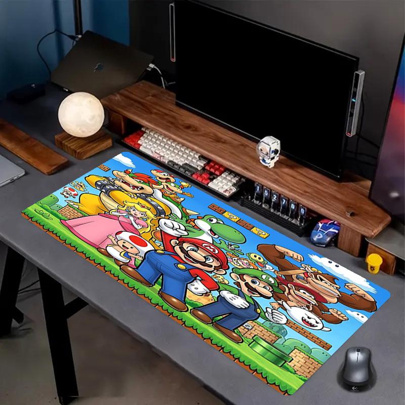 Super Mario Print Mouse Pad, Anti‑Slip Desktop keyboard Mat, for PC Laptop Gaming Working Daily Use, Cool Festival Surprise Gift