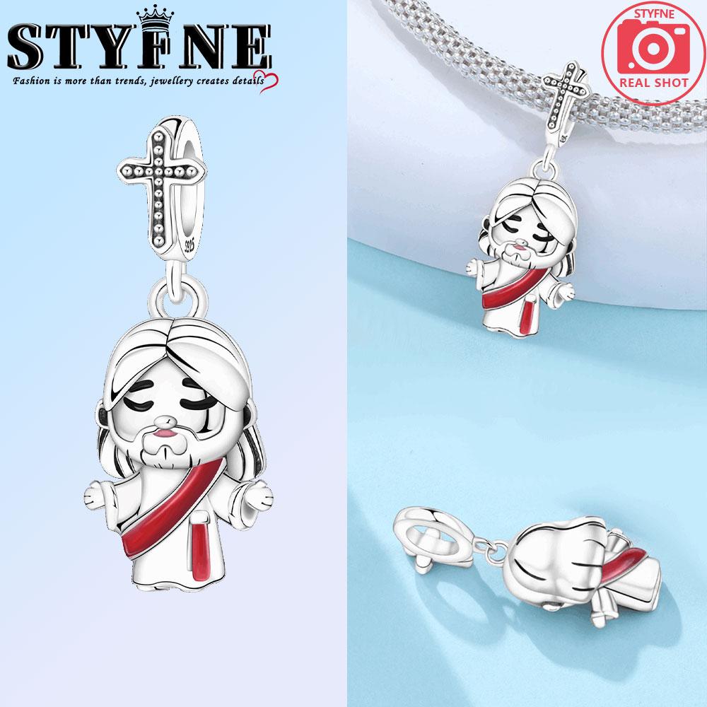 Copper Religious Series Jesus Church Angel Cross Demon Eye Charms Beads For Original Bracelet Woman Girl Jewelry