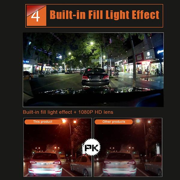 4.5 Inch Car DVR Mirror Rearview Camera Recorder 720/1080P HD Dash Cam Front and Rear Dual Lens Loop Recording Car Driving Recorder