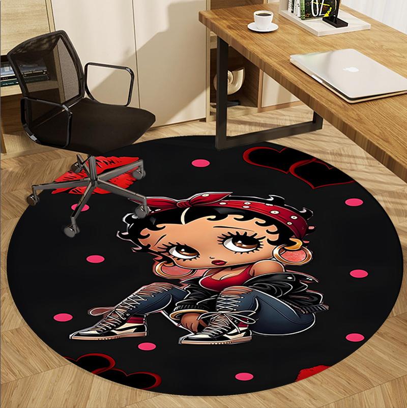 Sexy Doll Pattern Round Rug, Indoor/Outdoor Mat, for Picnic, Gameroom, Bedroom, Office, Living Room, Home Decor Carpet, Birthday Gift