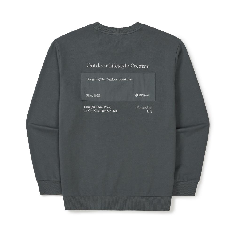 SNOWPEAK Land Lettering Woven Patch Sweatshirt Urban Green (S26SMFHT54)
