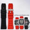 Rubber Wristband for GeYa Great Wall Wine Barrel Type Aerospace Joint G08253 G78135G Quick Release Rubber Watch Strap 26mm