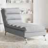 VidaXL Chaise Longue with Light Grey Fabric Cushions, Long Sofa Chair, Bedroom Chaise Lounge, Sofa Chair 379468