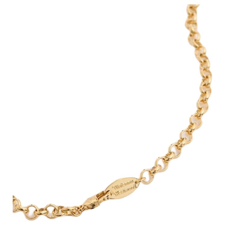 Vivienne Westwood Pearl Drop Crystal Necklace Women necklace Gold 630203B602R107R107