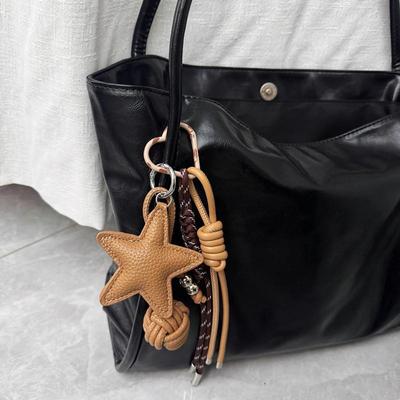 1pz Stella Pelle Sintetica Fatto a Mano Mini Zaino Borsa a Mano da Appendere Ciondolo per Borsa Ciondoli per Borse Accessori