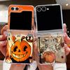 Pumpkin Lantern Ghost Halloween Case For Samsung Galaxy Z Flip 8 7 FE 6 5 4 Z Flip8 Flip7 Flip6 Flip5 Hinged Clear PC Slim Hard Folding Phone Cover