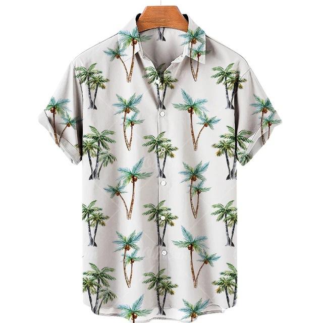 Hawaiian Tropical Print Short Sleeve Shirt, Casual Summer Beach Wear
