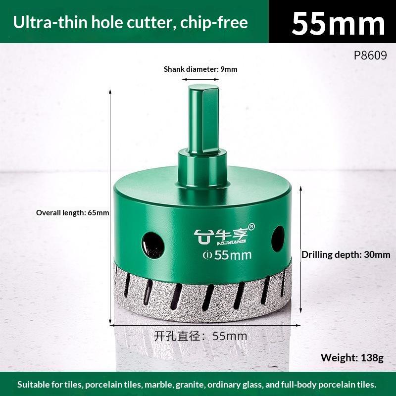 1Pcs 45 Steel Material Quick Drilling Dry Drill Hole Opener Special Tile Hole Saw Thickened Body Brazed Tip Ceramic Drill Bit