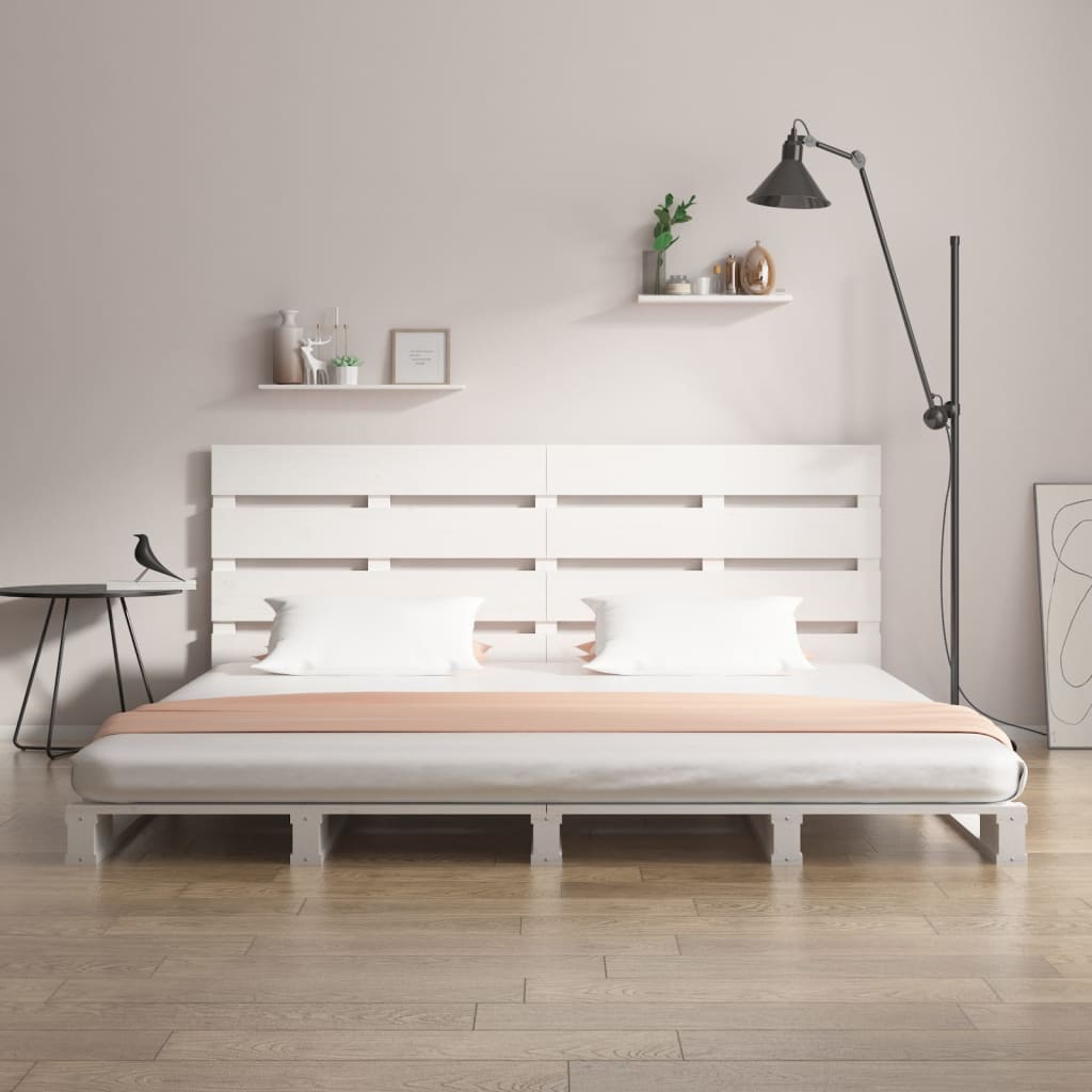 Vidaxl Bed Frame Without Mattress, White, 180X200 Cm, Solid Pine Wood