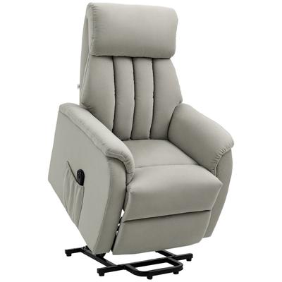 Riser Recliner Armchair 150 Degrees Max with Remote Control and Footrest, 75x93x110 Cm, Grey