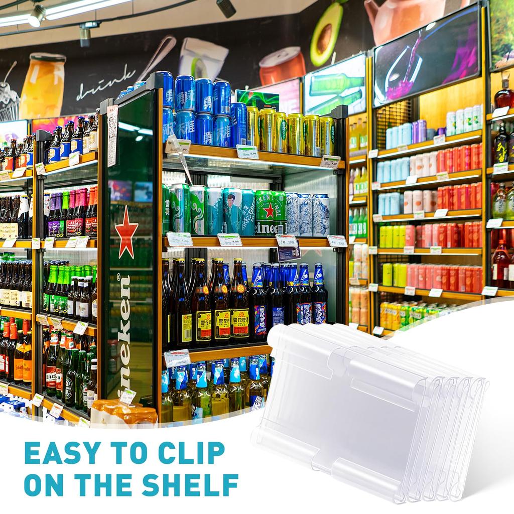 EXCEART 60-Piece Set of PVC Price Tag Holders with Label Clips, 2.4" x 1.7" x 0.8" Small Sign Stands for Stores, Pop-Up Advertising