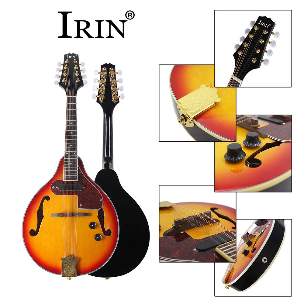 Sunset Spruce Wood Electroacoustic Eight-String Tibetan Mandolin with EQ