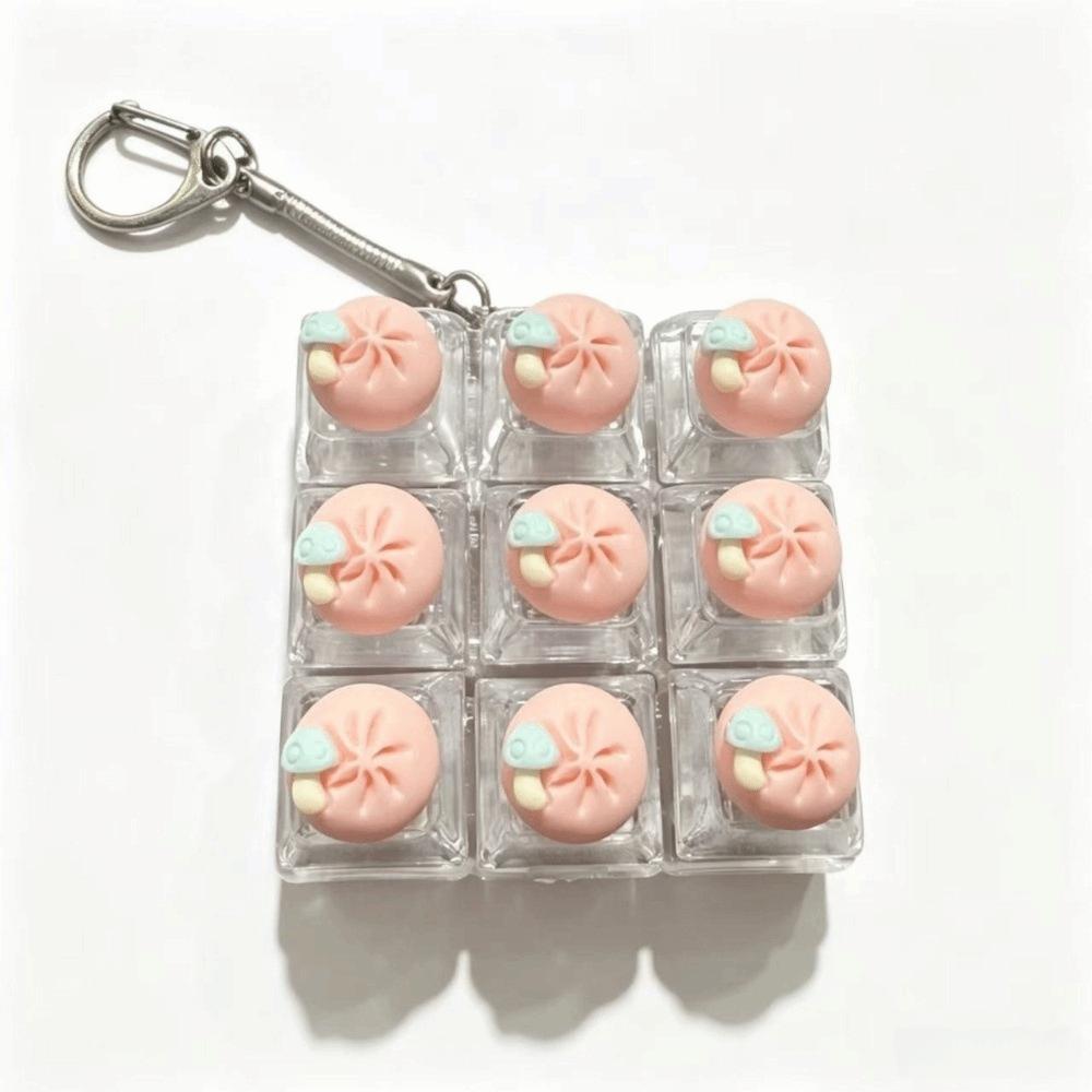 Foods Clicker Anti-stress Toy Pendant Stress Relief Calming Keychain Keys  Children Adults