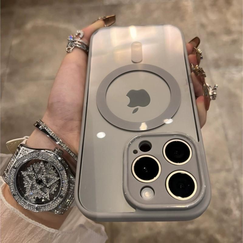 Luxury For Magsafe Magnetic Wireless Charging Case for iPhone 15 14 Plus 13 12 11 Pro Max Shockproof Soft Bumper Clear Cover