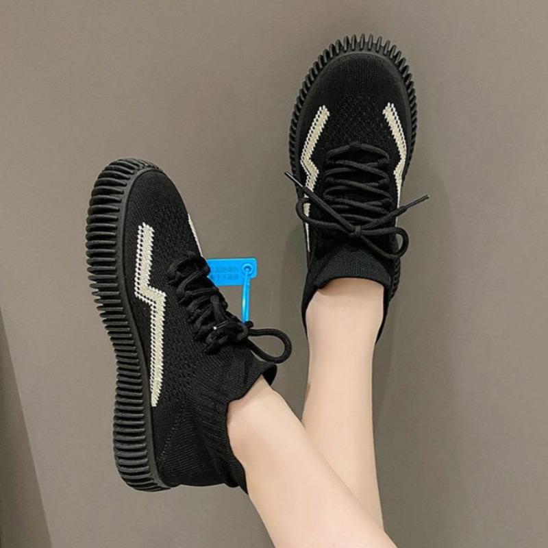 Fashion Round Toe Running Shoes for Women Elasticity Spring Autumn Woman Footwear 39 Cotton Deals Fashion 2025 Korean Vulcanized Shoe