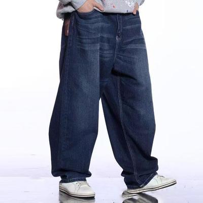Men's Wide-Leg Plus-Size Jeans Men's Loose Skate Pants Plus-Size Hip-Hop Casual Pants