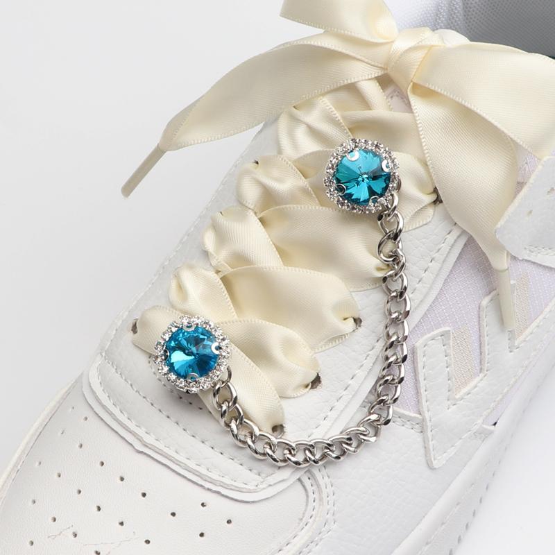 Shoe Buckle Clips Shoelace Chain Charms Sneakers Colorful Crystal Gemstone Decoration Ornaments Pendant Trend Accessories AF1